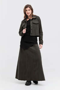 Autumn 2025: TAYLOR KNIT OPPOSITION SKIRT-TARMAC/BLACK