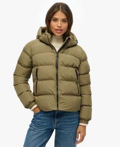 SUPERDRY HOODED SPORTS PUFFER JACKET-KHAKI