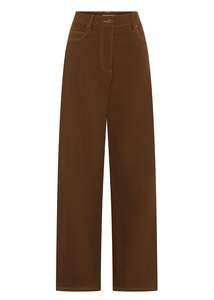 POL LANA WIDE LEG JEAN-CHOCOLATE
