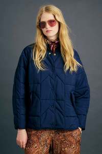 KAREN WALKER QUILTED MONOGRAM JACKET-NAVY