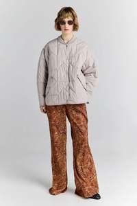 KAREN WALKER QUILTED MONOGRAM JACKET-ECRU