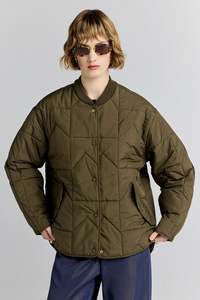 KAREN WALKER QUILTED MONOGRAM JACKET-DARK OLIVE