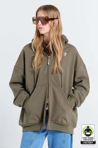 KAREN WALKER OVERSIZED HOODIE-HUNTER GREEN