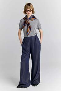 KAREN WALKER PALAZZO LOUNGE PANTS-NAVY