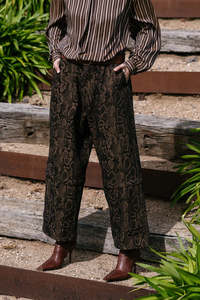 MAUD DAINTY TRUCKER PANT-BROWN SNAKE