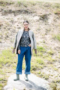 Maud Dainty: MAUD DAINTY EMERY KNIT TOP-SNOW LEOPARD