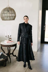 MAUD DAINTY PARTED SKIRT-BLACK