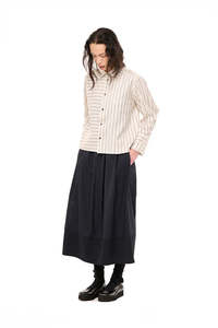 NOMD LINE DANCE SHIRT-CREAM/NAVY STRIPE