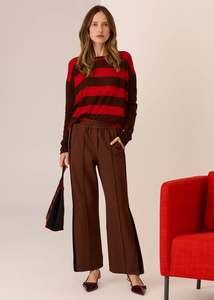 Pants: POL CASSIDY TRACK PANT-CHOC/BLACK/CHARCOAL
