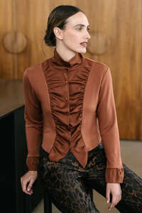 MAUD DAINTY FREYA BLOUSE-TAN