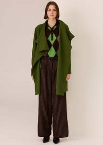 Pol: POL WYATT BOILED WOOL COAT-GREEN