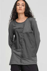 New Arrivals: TAYLOR SECTIONED TUNIC-PEWTER