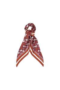 KAREN WALKER MONOGRAM LARGE CHECK CLASSIC SCARF-PLUM MULTI