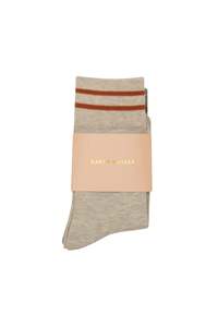 KAREN WALKER RUNAWAY GIRL SOCKS-NATURAL/GREY/CHESTNUT