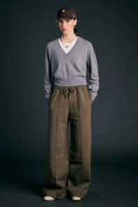 Sun Shades: KAREN WALKER PIN TUCK TRACK PANTS-HUNTER GREEN