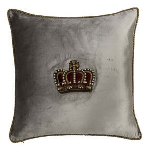 REMBRANDT CUSHION COVER-PLATINUM W/GOLD CROWN