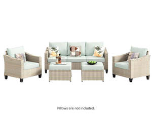 Jezza 5PC Patio Set Khaki+Mint