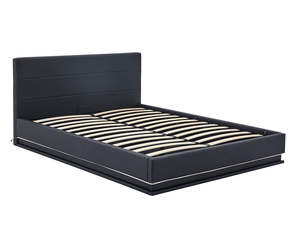 Best Sellers 1: Harold Storage Bed with LED Light PU Black - Queen