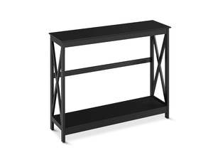 Console Tables: Console Table With Shelf - Black