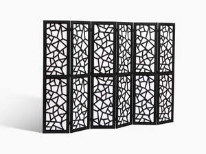 Room Divider: 6-Panel Room Divider C M7 - Black