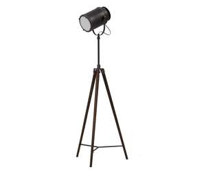 Lamp: Flack Tripod Floor Lamp - Dark Walnut