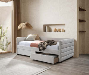 Day Bed: Aquilo Day Bed With Drawers - Slate