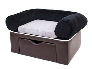 Dog Supplies: Pet Sofa Bed with Drawer - Brown