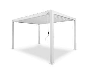 Gazebo Shade: Aluminum Louvre Roof Pergola White - 3m x 4m