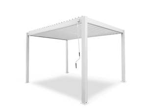 Aluminum Louvre Roof Pergola White - 3m x 3m