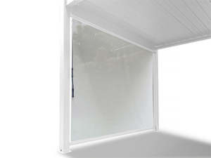 Gazebo Shade: Pergola Blind with White Frame & Screen - 3m x 3m