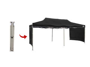 Gazebo Shade: Heavy-Duty Gazebo 3m x 6m - Black