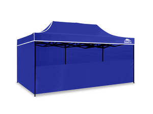 Gazebo with Silver-Coated Roof 3m x 6m - Blue
