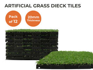 Synthetic Turf: Multi-Colors 20 mm Artificial Grass Tiles - 30x30 cm (Pack of 12)