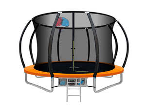 DS Arc Trampoline Orange with Basketball Hoop - 12ft