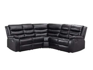 Khloe Recliner Sofa Set PU Black