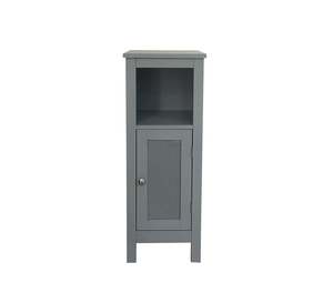 1-Door Rattan Storage Cabinet - Grey