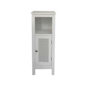 1-Door Rattan Storage Cabinet - White