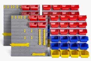 88 Parts Storage Bin Rack Wall-Mounted
