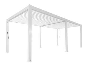 Pergolas: Aluminum Louvre Roof Pergola White - 3m x 6m