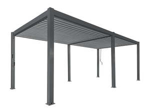 Pergolas: Aluminum Louvre Roof Pergola Grey - 3m x 6m