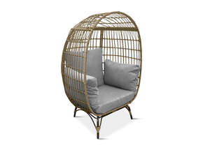 Egg Chairs: Standing Outdoor Egg Chair - Brown & Grey