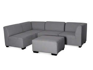 DS NZ Made Andy Corner Sofa with Ottoman - Vish Grey