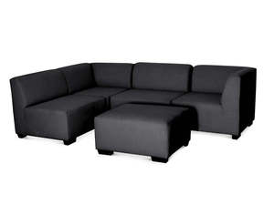 DS NZ Made Andy Corner Sofa with Ottoman - Vish Black