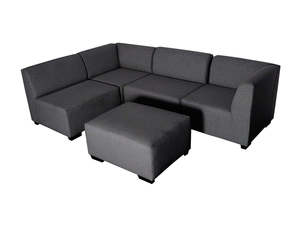 DS NZ Made Andy Corner Sofa with Ottoman - Kido Black