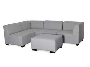 DS NZ Made Andy Corner Sofa with Ottoman - Kido Steel