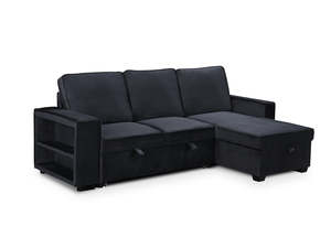 Enkel Range: Enkel Pull Out Sofa Bed - Black