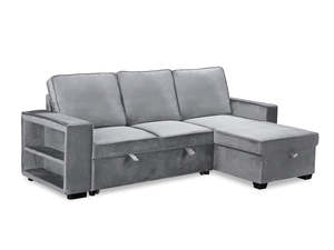 Enkel Range: Enkel Pull Out Sofa Bed - Grey