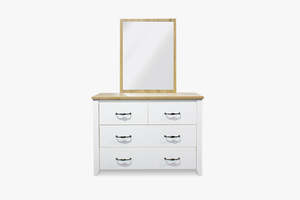 Adelle Range: Adelle 4-Drawer Chest with Mirror