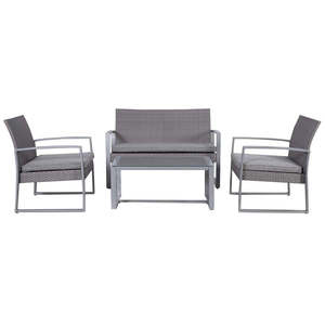 Lugano 4-Piece Steel Outdoor Lounge Set