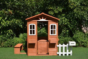 Free Item With Purchase: Wooden Children Playhouse with Snack Bench